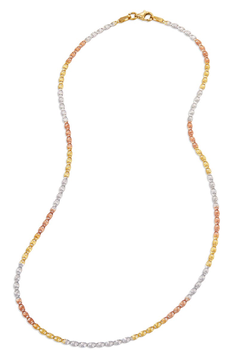 SAVVY CIE JEWELS Mixed Metallic Link Necklace, Main, color, Yellow