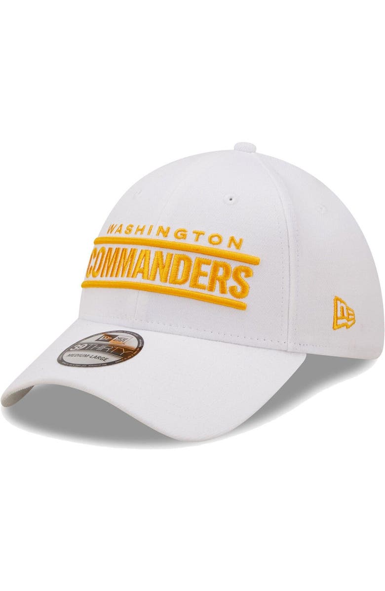 New Era Men's New Era White Washington Commanders Wordmark Iced II 39THIRTY Flex Hat, Main, color, 