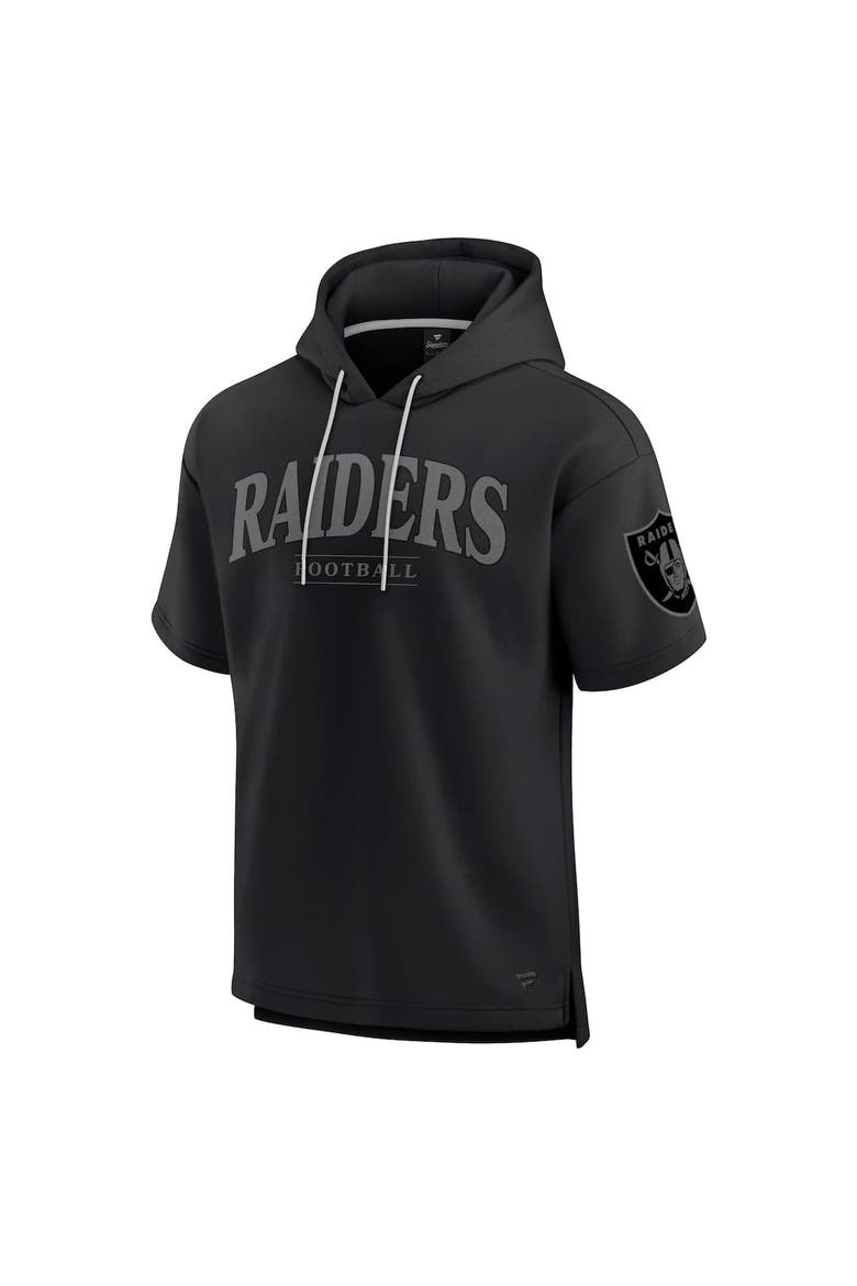 Unisex Fanatics  Black Las Vegas Raiders Elements Ready Short Sleeve Pullover Hoodie, Alternate, color, Black
