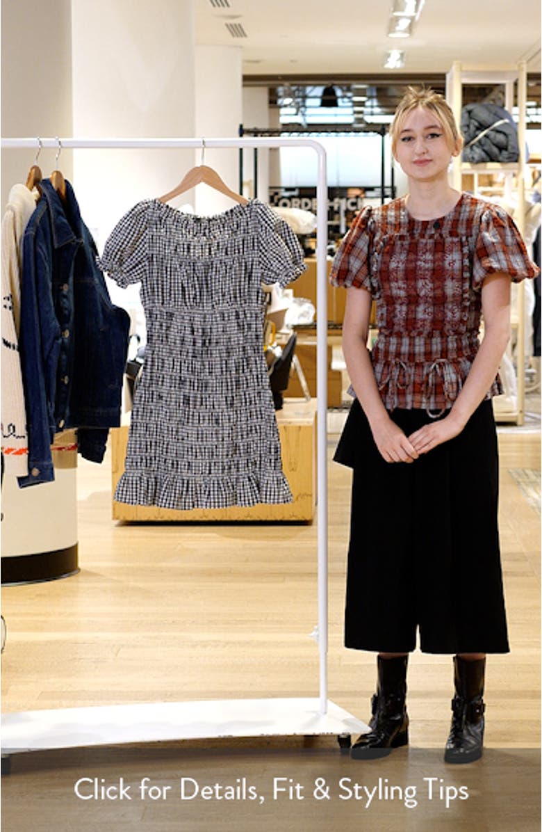 Darby Cap Sleeve Gingham Minidress, sales video thumbnail