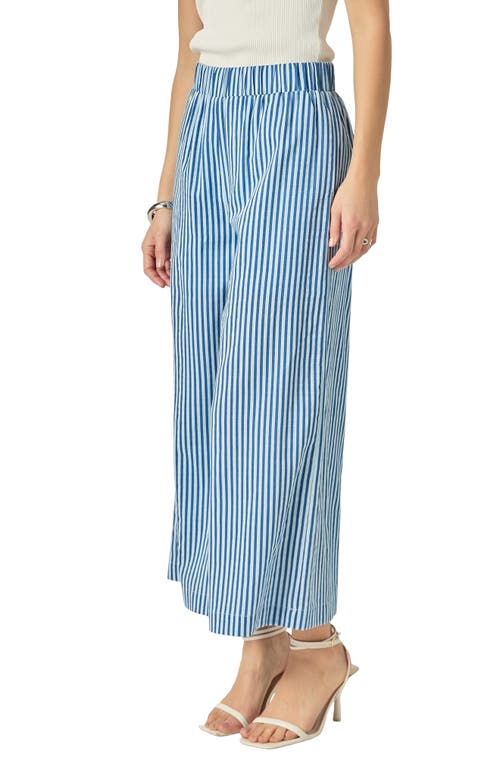 English Factory Stripe Wide Leg Pants In Blue