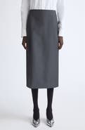 Jil Sander Straight Wool & Mohair Midi Skirt