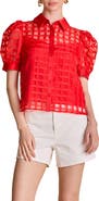 English Factory Puff Sleeve Organza Top