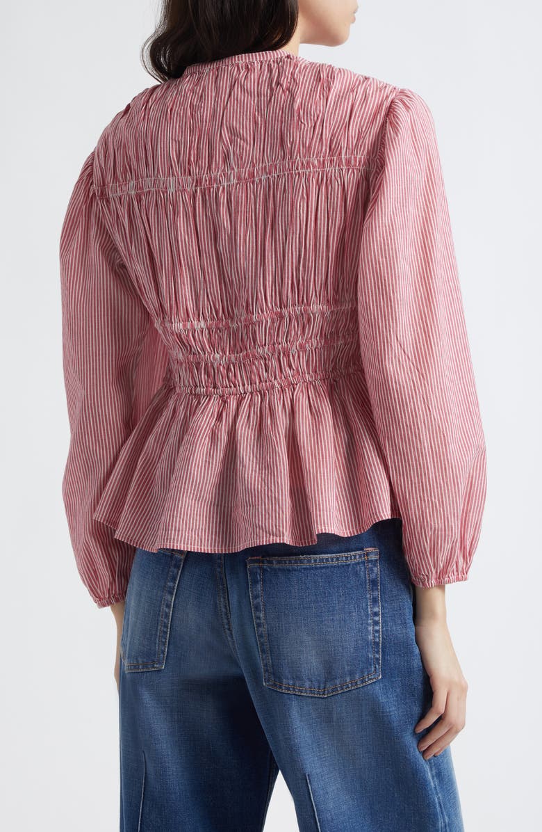 MILLE Ella Stripe Cotton Tie Front Popover Top, Alternate, color, Tango Stripe