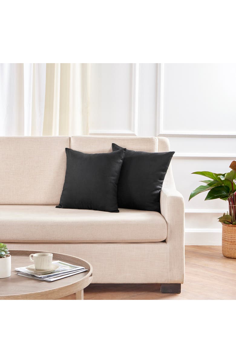 Solino Home Linen Pillow Cover - Montauk, Alternate, color, Black