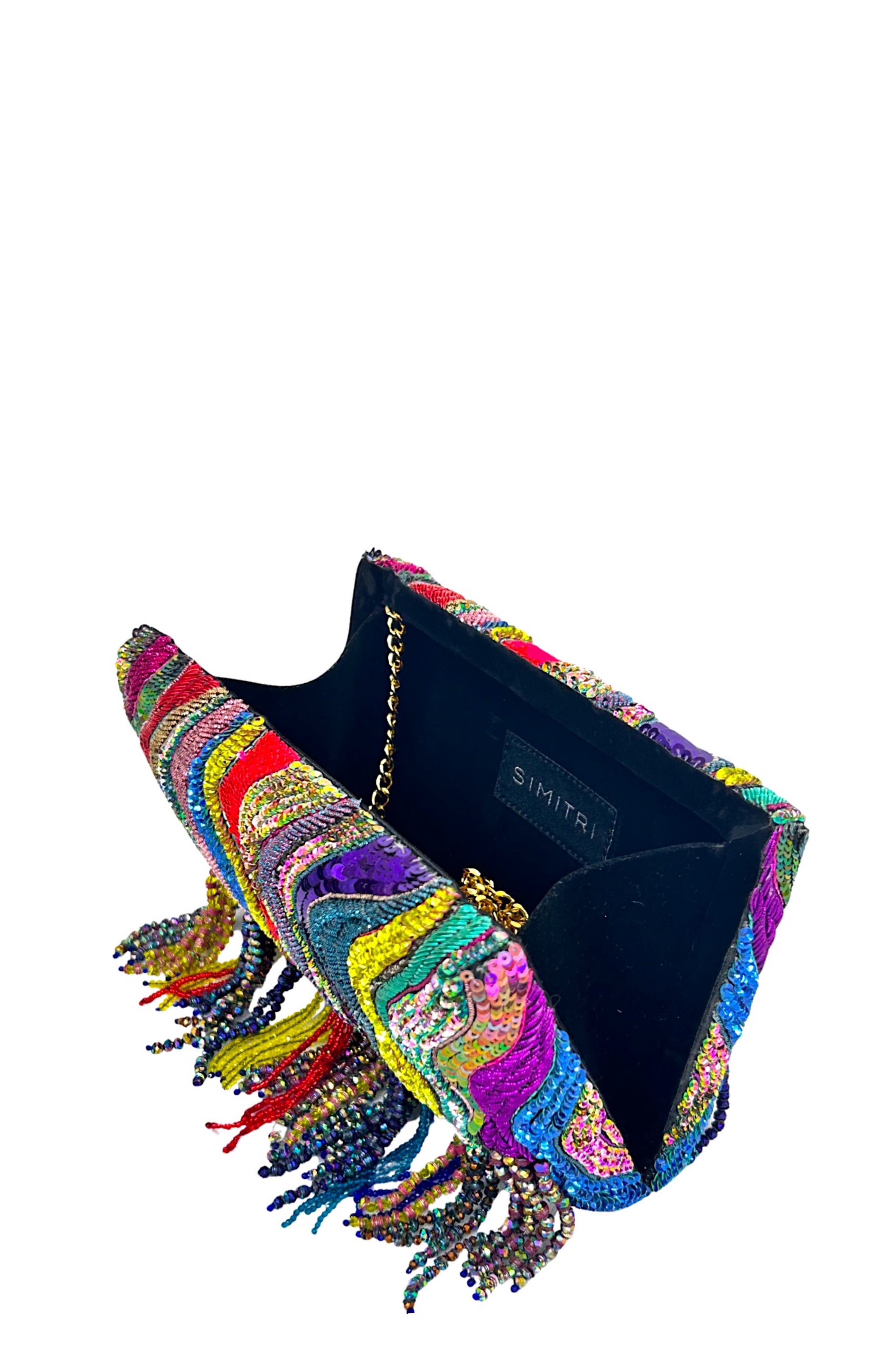 Simitri Zari Dune Clutch, Alternate, color, Multi