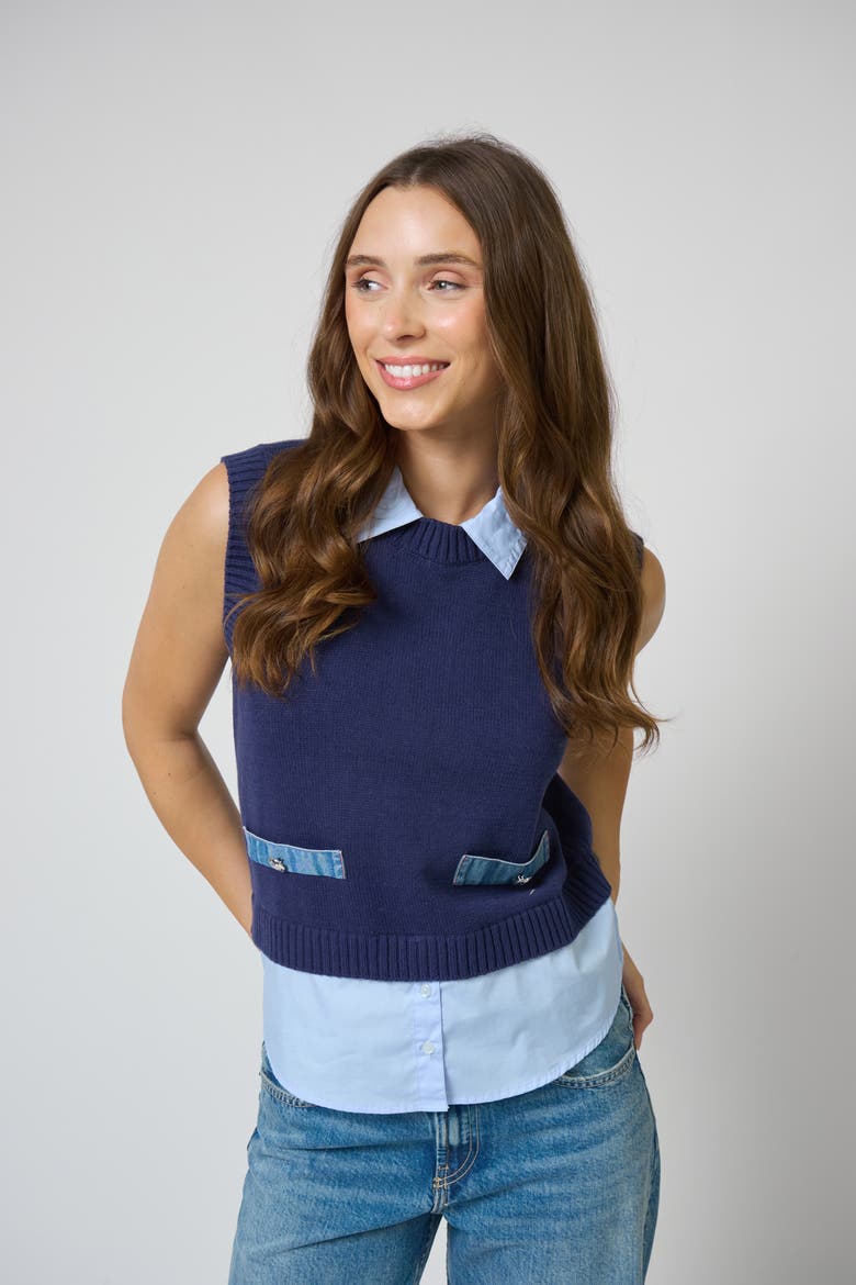 Kendall Sleeveless Twofer, Alternate, color, NAVY