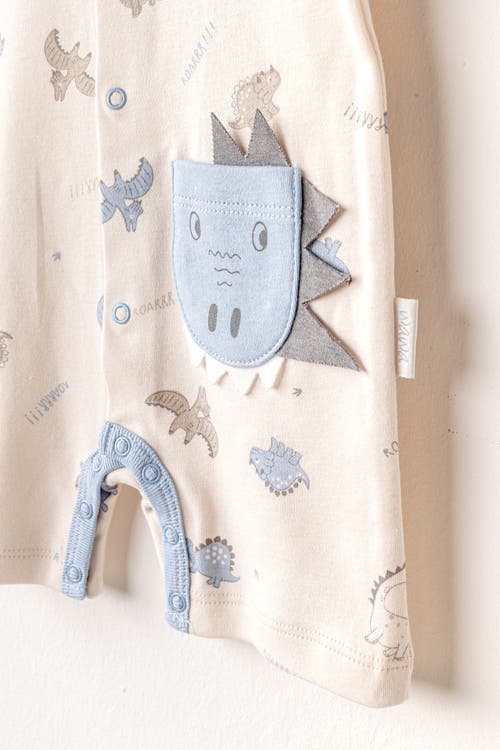 Andy Wawa Dinosaur Sleeve Romper In Beige