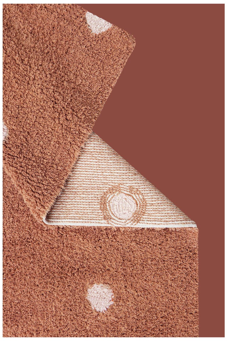 Mini Polka Dot Washable Cotton Blend Rug, Alternate, color, CHESTNUT NATURAL