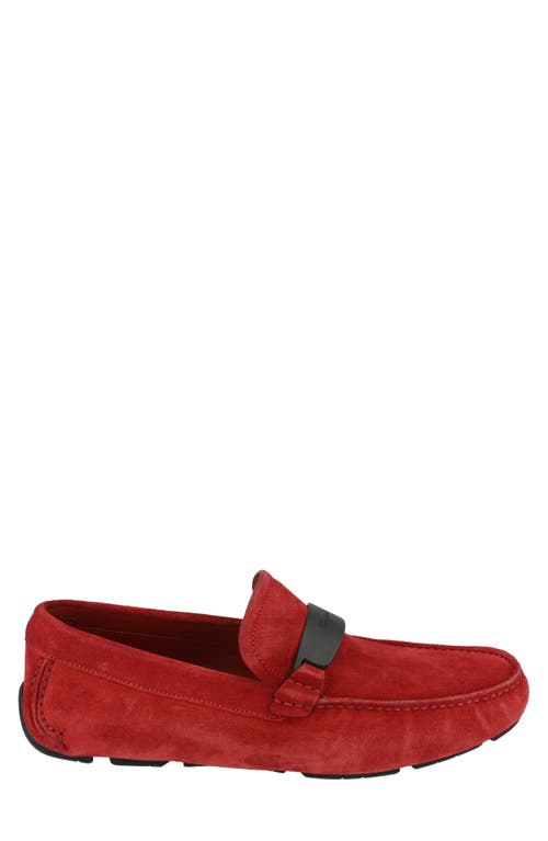 Ferragamo Switch Suede Drivers In Red