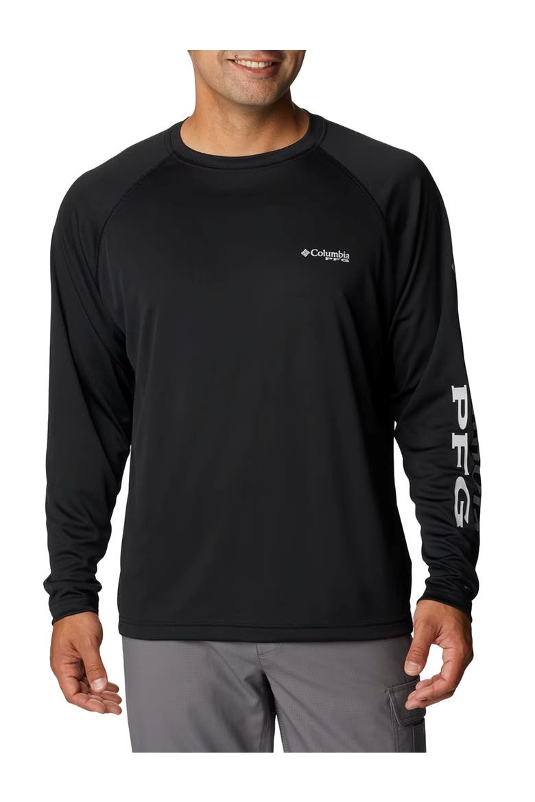 Big & Tall Terminal Tackle Long-Sleeve PFG T-Shirt, Main, color, BLACK
