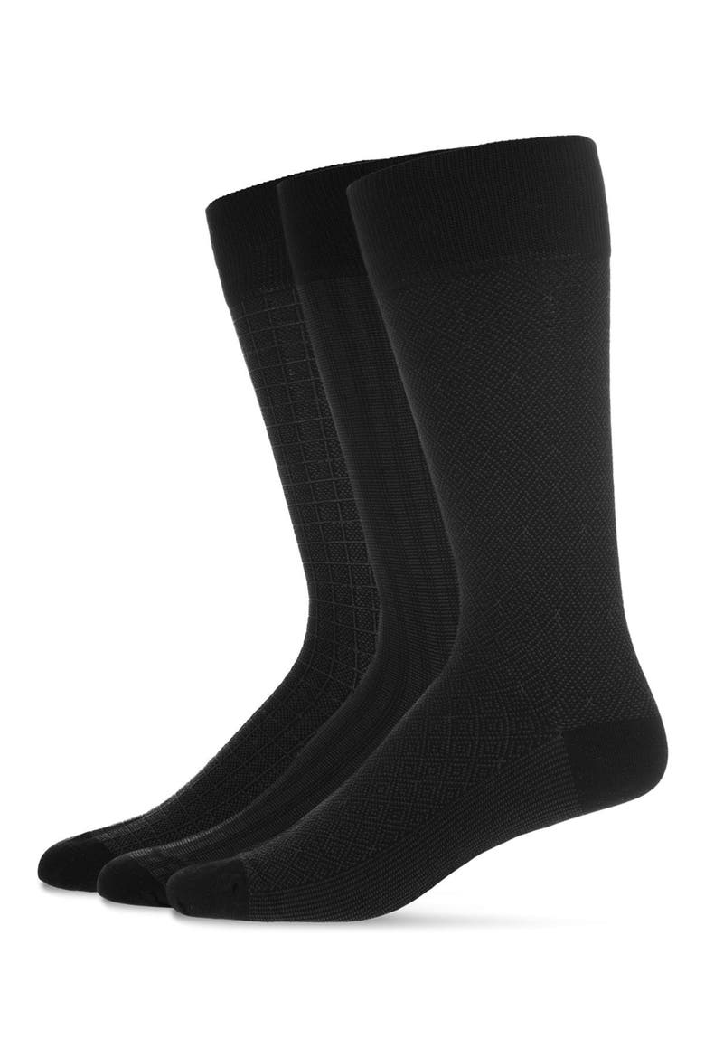 Assorted 3-Pack Dress Socks, Alternate, color, BLACK-BLACK-BLACK