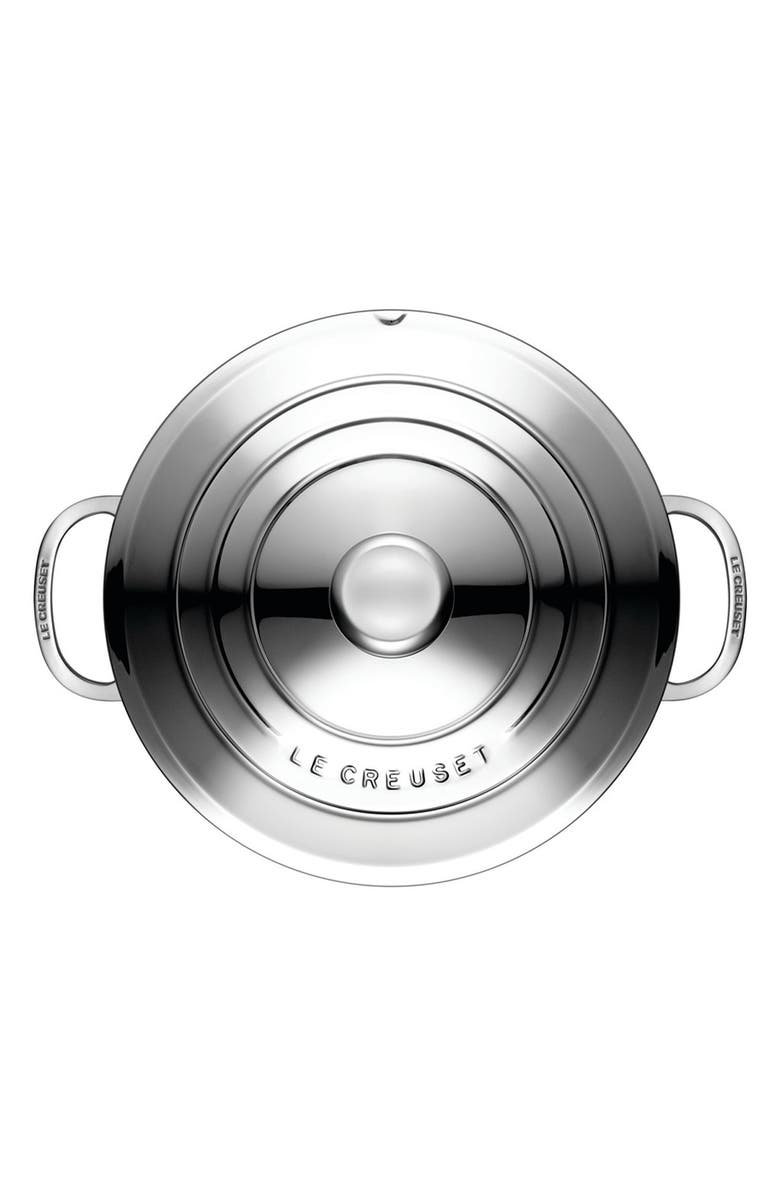 Le Creuset Signature 4.5-Quart Stainless Steel Rondeau, Alternate, color, Silver