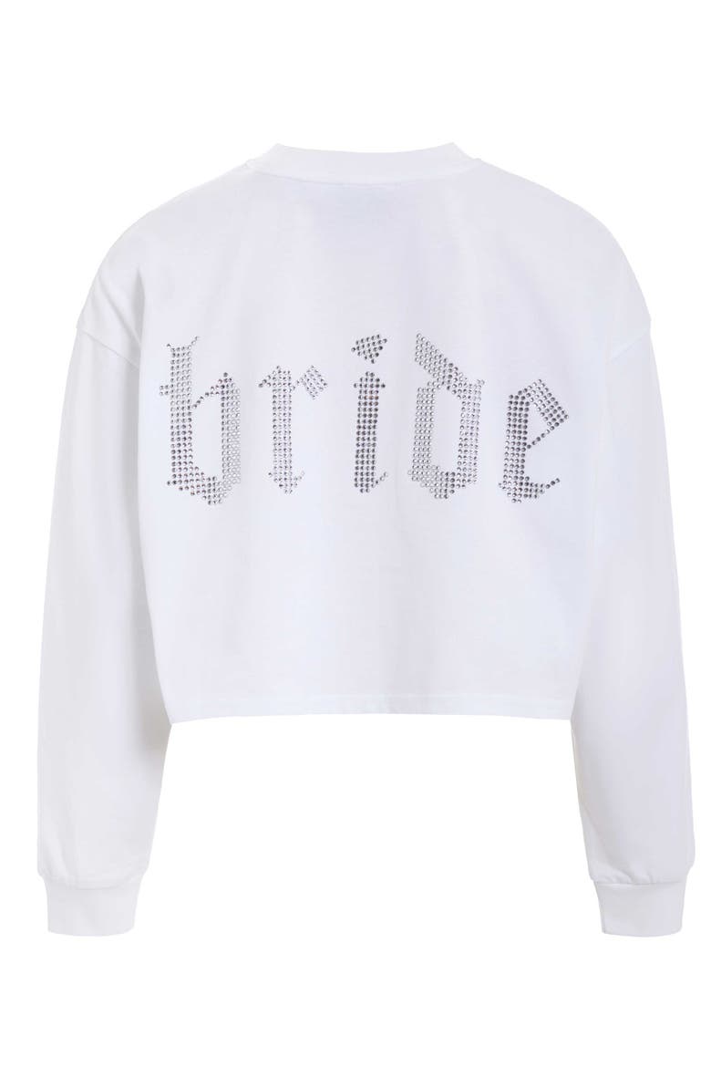 Bride Rhinestone L/S Crew, Main, color, White