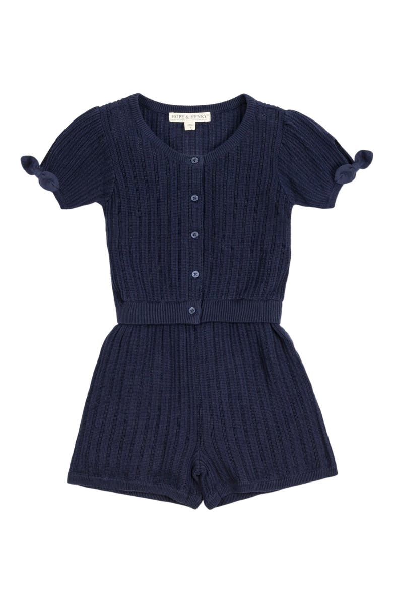 Hope & Henry Girls' Button Front Sweater Romper, Kids, Main, color, 