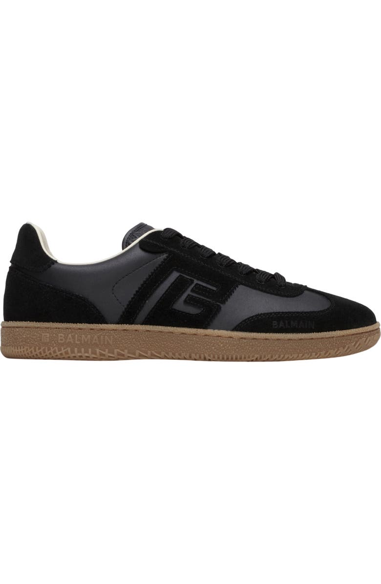 Balmain Swan trainers in smooth leather and suede, Alternate, color, Black