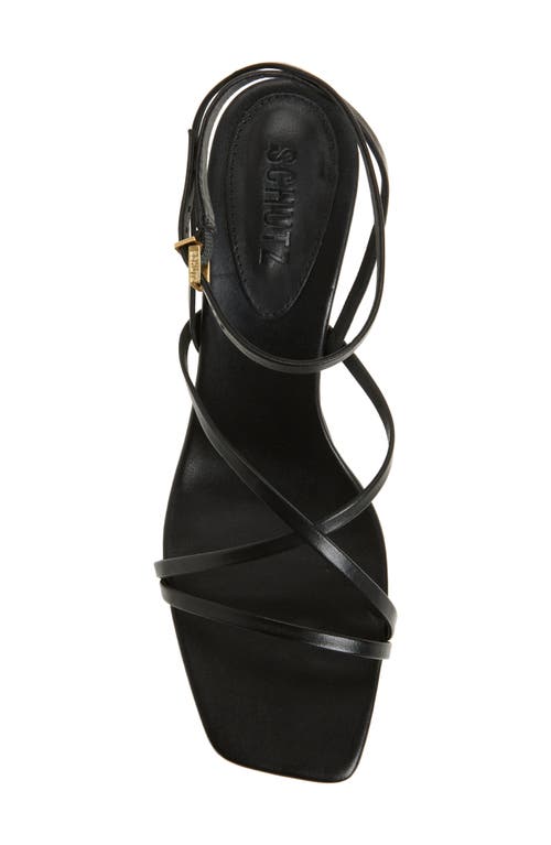 Schutz Amelia Square Leather Sandal In Black