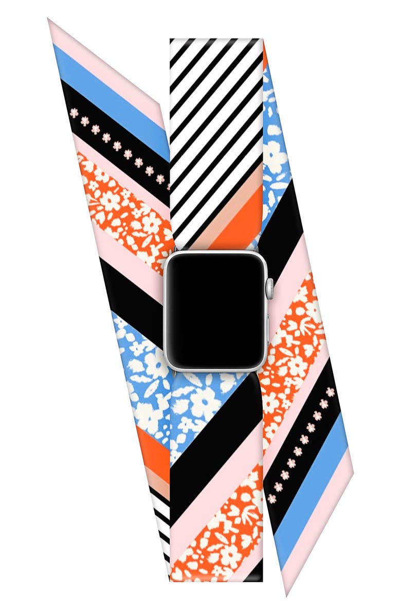 Wristpop Blue Blossom Apple Watch<sup>®</sup> Scarf Watchband, Main, color, 