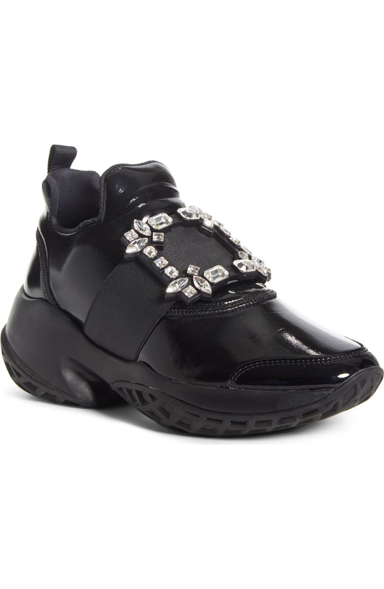 Roger Vivier Viv Crystal Buckle Slip-On Sneaker, Main, color,