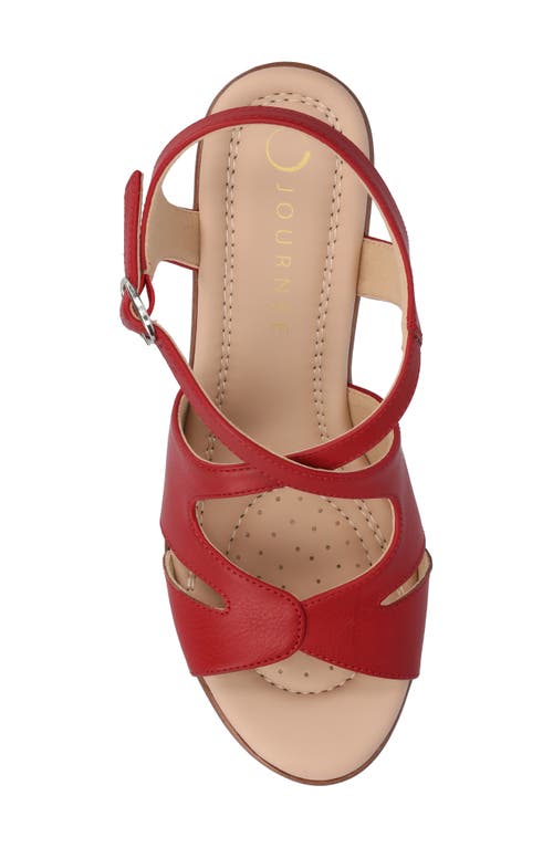 Journee Collection Kedzie Ii Wedge Sandal In Red