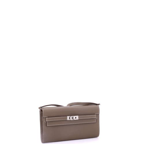 Pre-owned Hermes Hermes Kelly To Go Wallet Evercolor In Brown