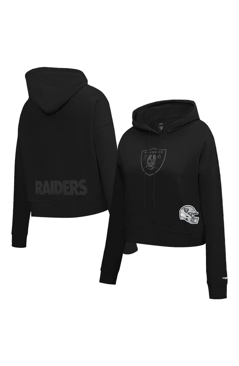 PRO STANDARD Women's Pro Standard Black Las Vegas Raiders Jeweled Cropped Pullover Hoodie, Alternate, color, 