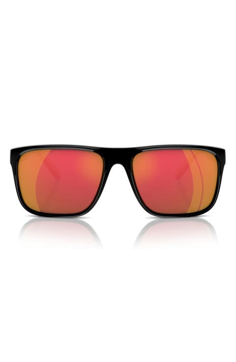 59mm Mirrored Square Sunglasses