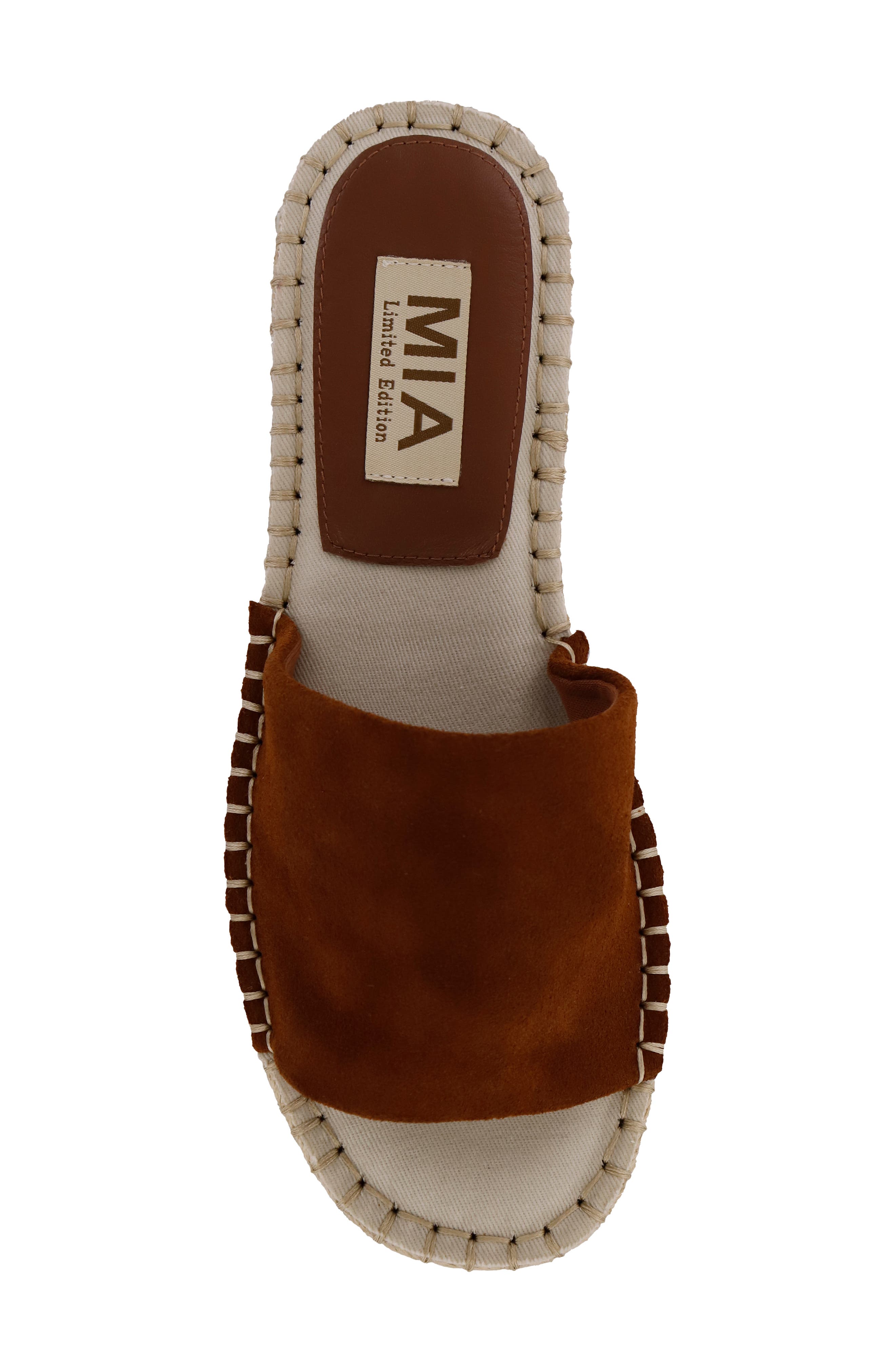 Noveli Espadrille Platform Slide Sandal, Alternate, color, COGNAC