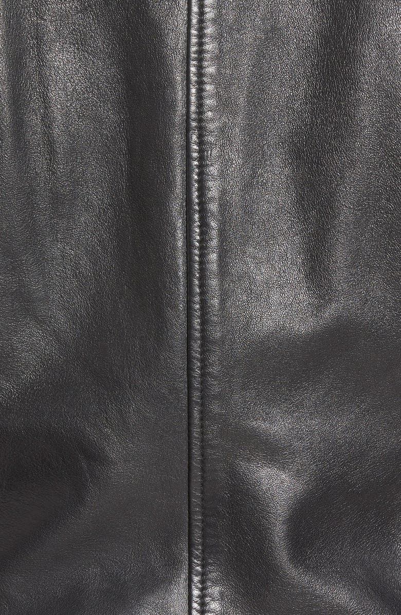 Bernardo Zip Front Leather Jacket, Alternate, color, 