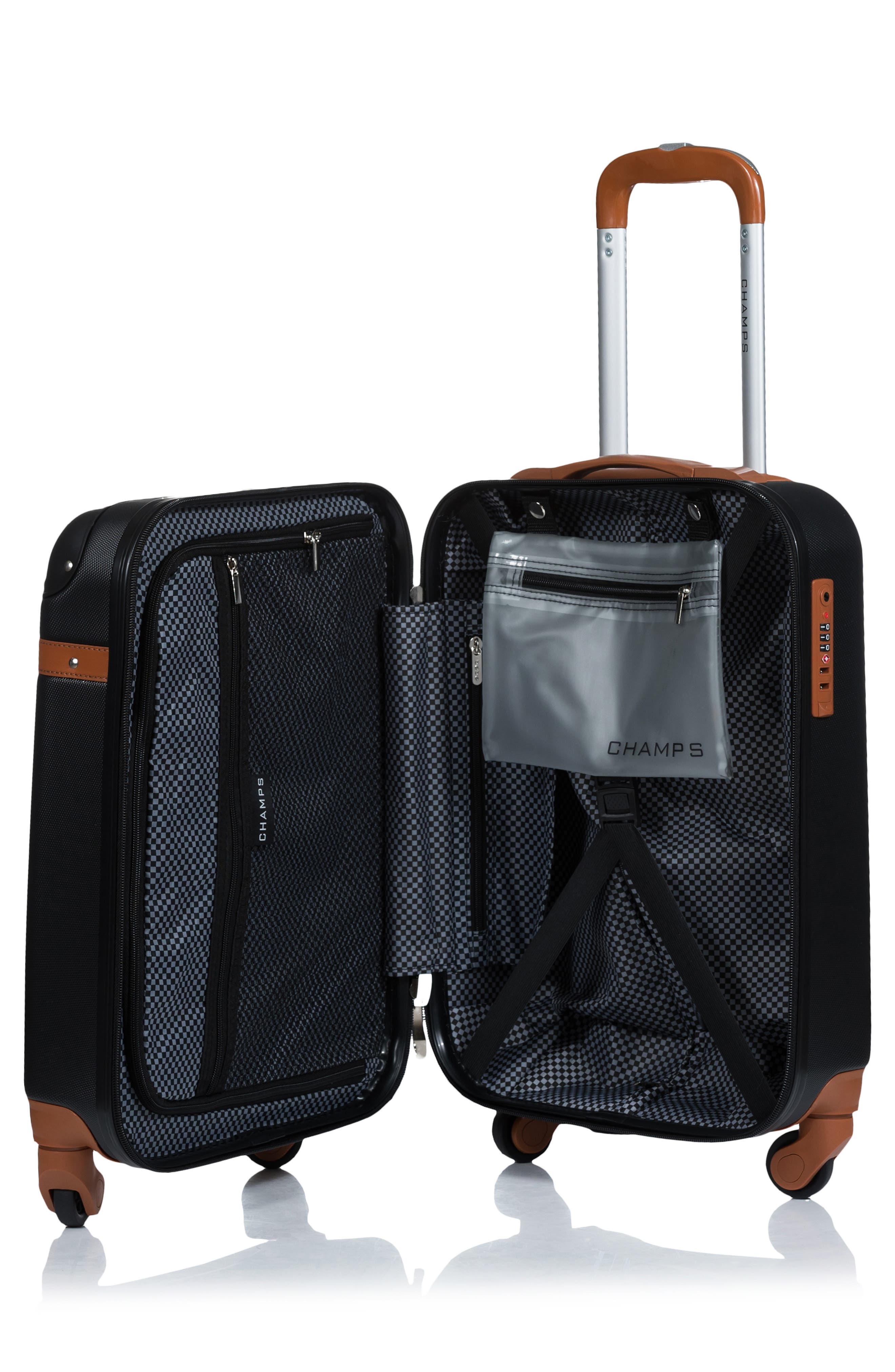 CHAMPS Vintage 2-Piece Luggage Set, Alternate, color, Black