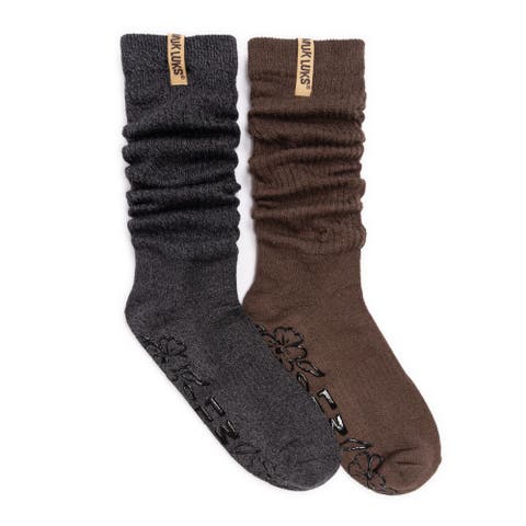Muk Luks Women’s Studio Socks 2 Pair Pack Slouched Socks