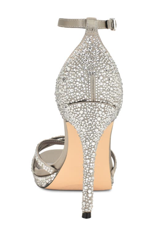 Nine West Lartay Platform Ankle Strap Sandal In Metallic