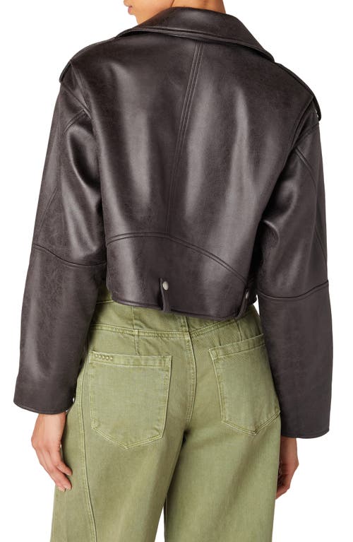 BLANKNYC BLANKNYC DISTRESSED FAUX LEATHER MOTO JACKET 