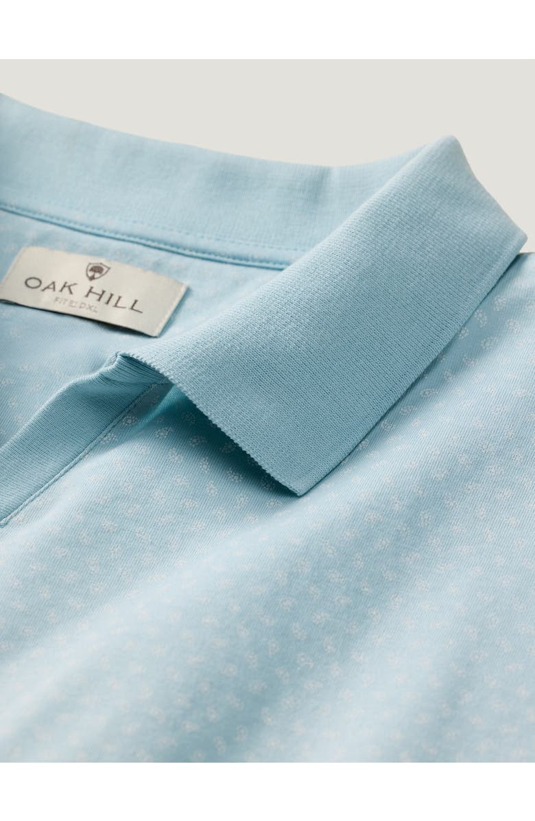 Oak Hill by DXL Big & Tall Printed Notch-Collar Tech Polo Shirt, Alternate, color, Winter Sky