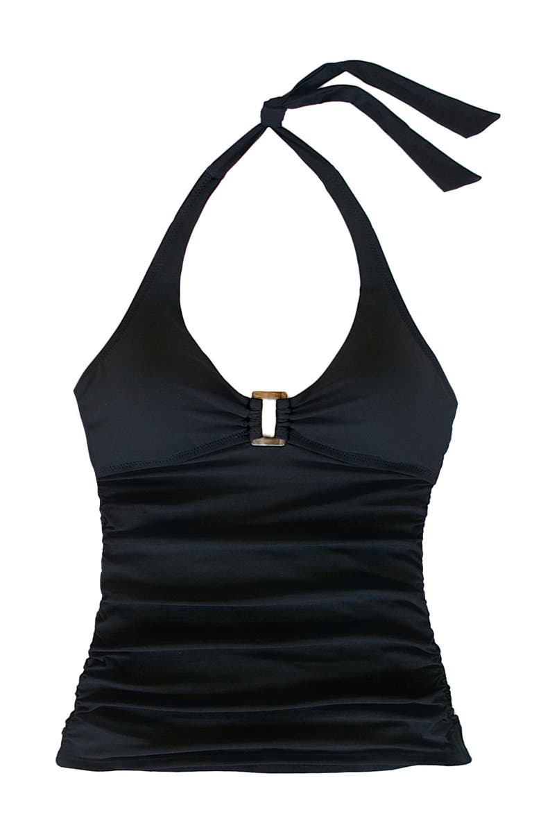 HELEN JON Tortoise Tankini, Alternate, color, Black