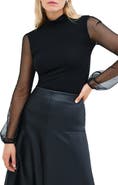 Marcella Liv Mesh Sleeve Jersey Top