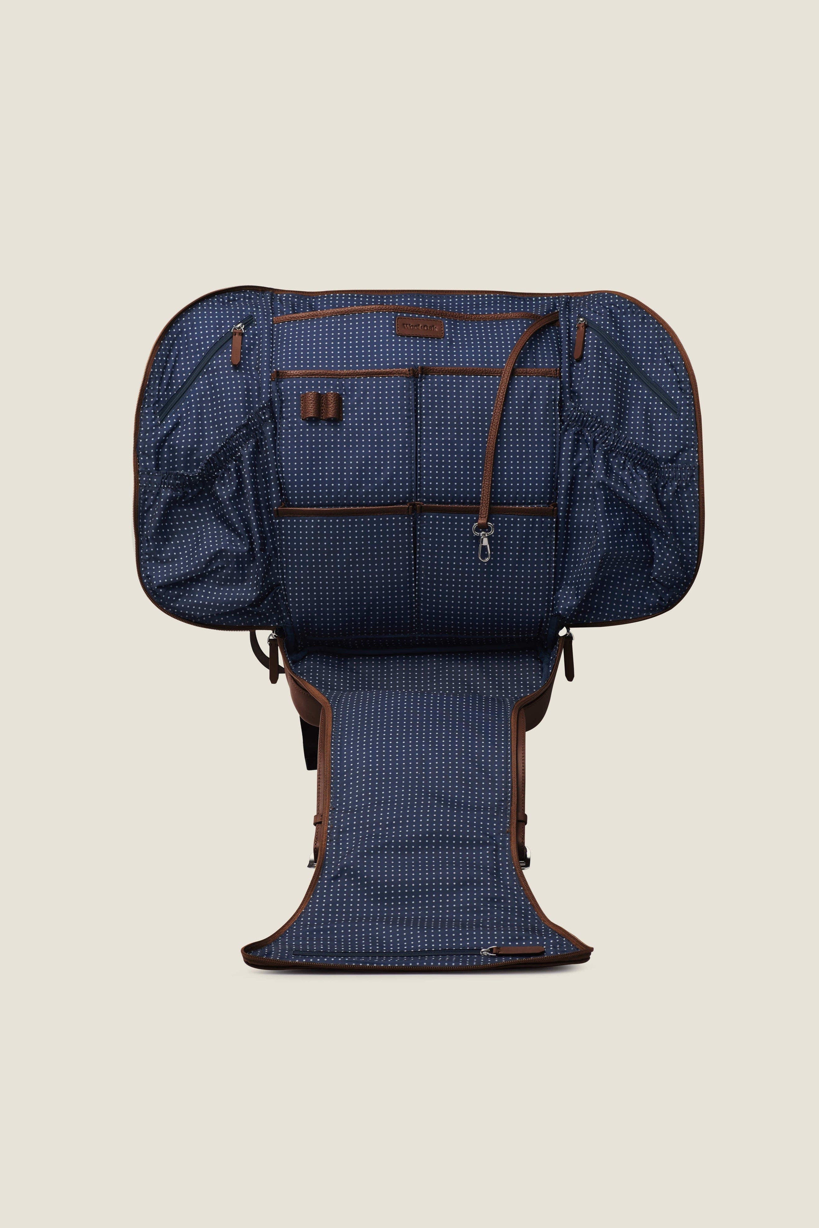 Wings Lightweight Minimalist Leather Travel Backpack, Alternate, color, Oak