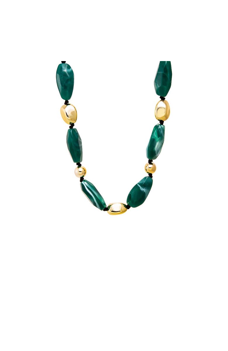 BY ADINA EDEN Chunky Green & Gold Bead Necklace, Main, color, Green And Gold