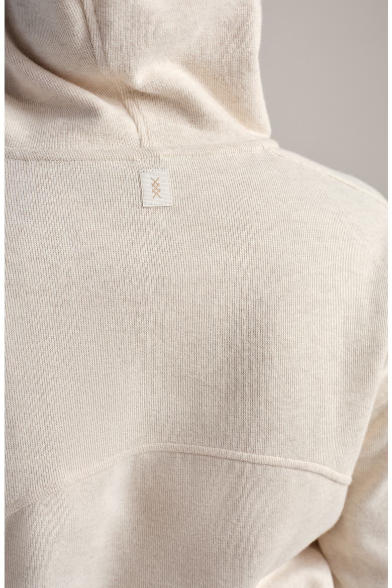 Signature Cotton Blend Rib Half Zip Hoodie, Alternate, color, OATMEAL HEATHER