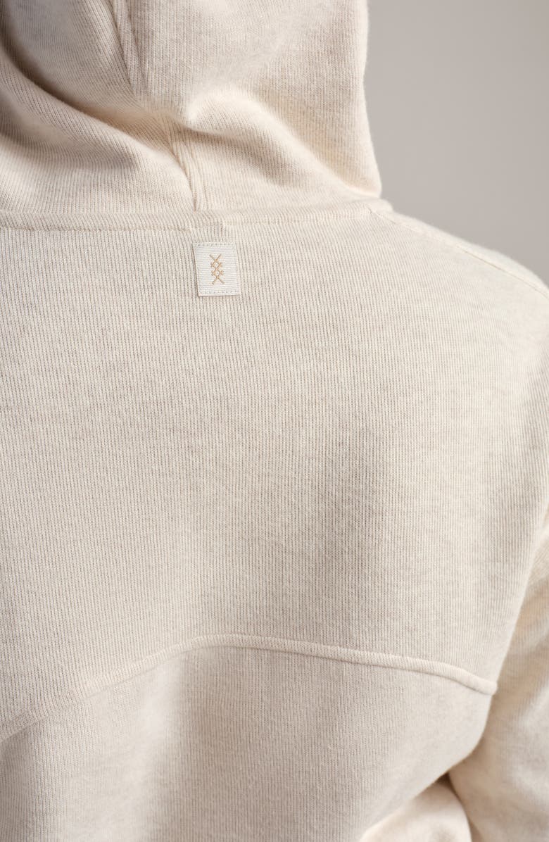 Rhone Signature Cotton Blend Rib Half Zip Hoodie, Alternate, color, Oatmeal Heather