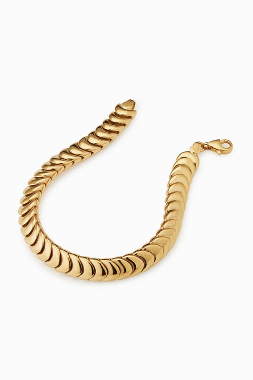 Oradina 14k Gold Bold Cobra Bracelet In Yellow Gold