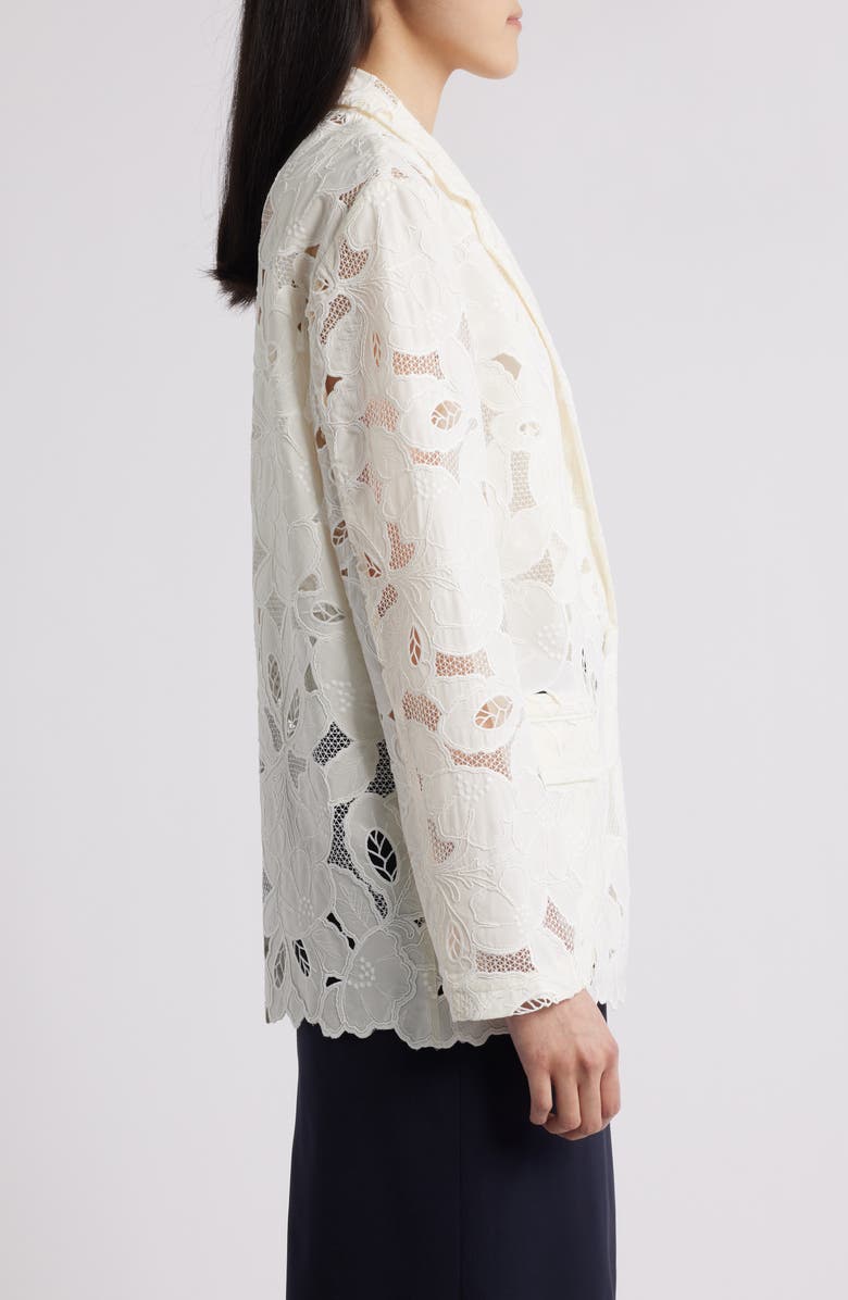 BOSS Jonara Lace Blazer, Alternate, color, White Broderie Anglaise