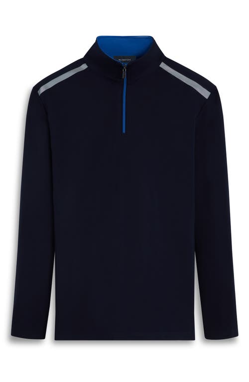 Bugatchi Quarter Zip Pullover In Blue
