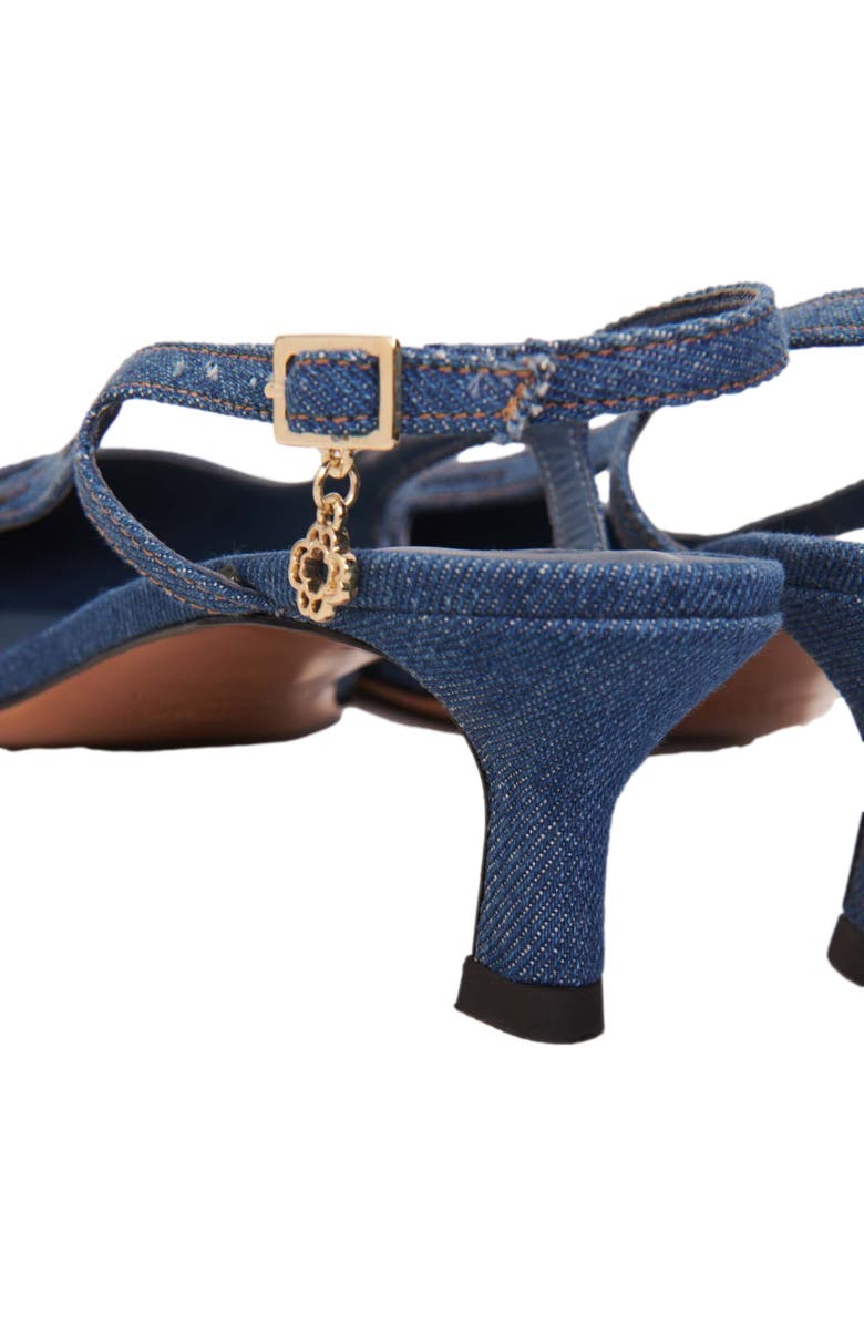 maje Slingback pump in rhinestone denim, Alternate, color,