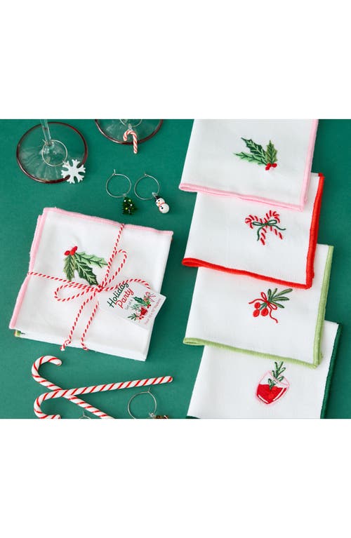 Design Imports Set Of 6 Candy Cane Swizzle Sticks In White