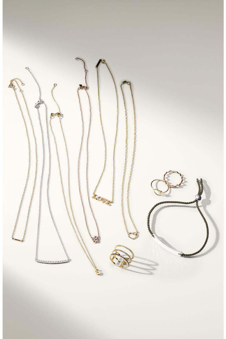 Stick Pavé Diamond Bar Necklace, Alternate, color, YELLOW GOLD