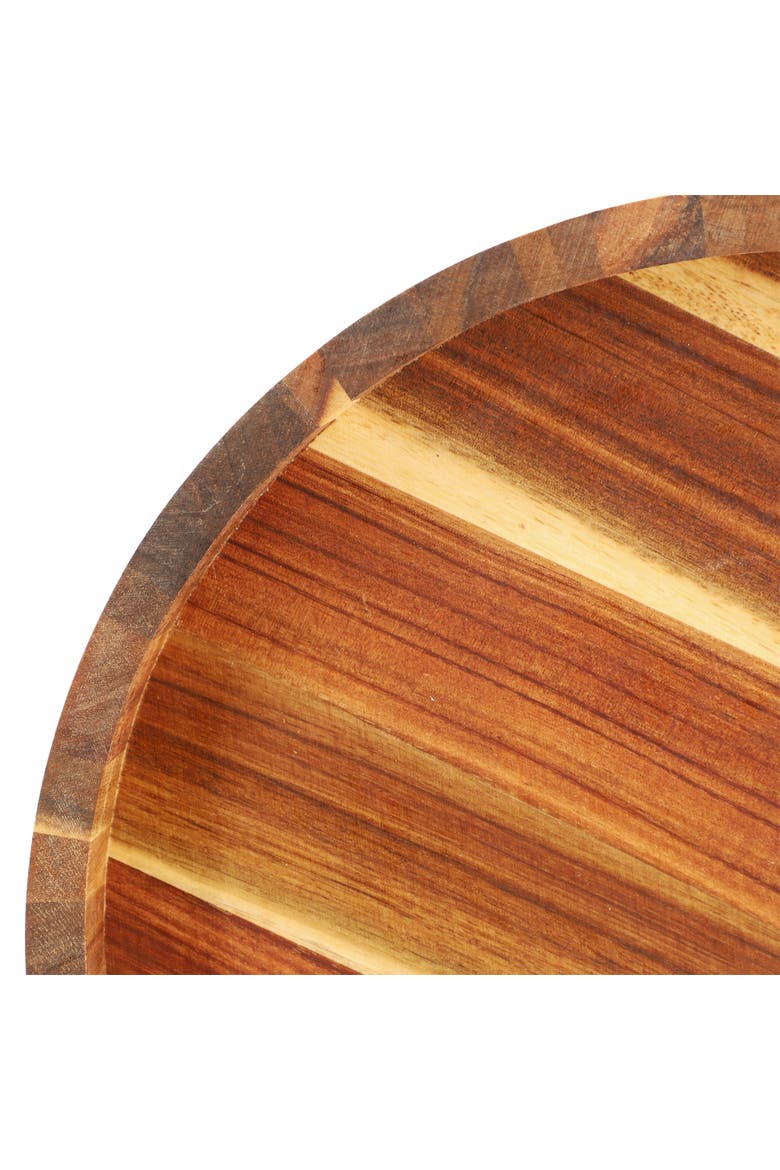 13 Inch Acacia Wood Lazy Susan Tray, Alternate, color, Acacia
