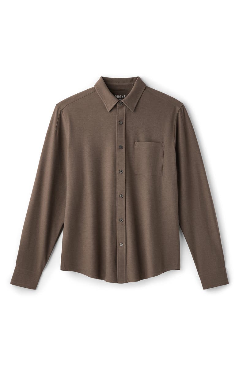 Rhone WFH Knit Button-Up Shirt, Alternate, color, Mushroom Brown