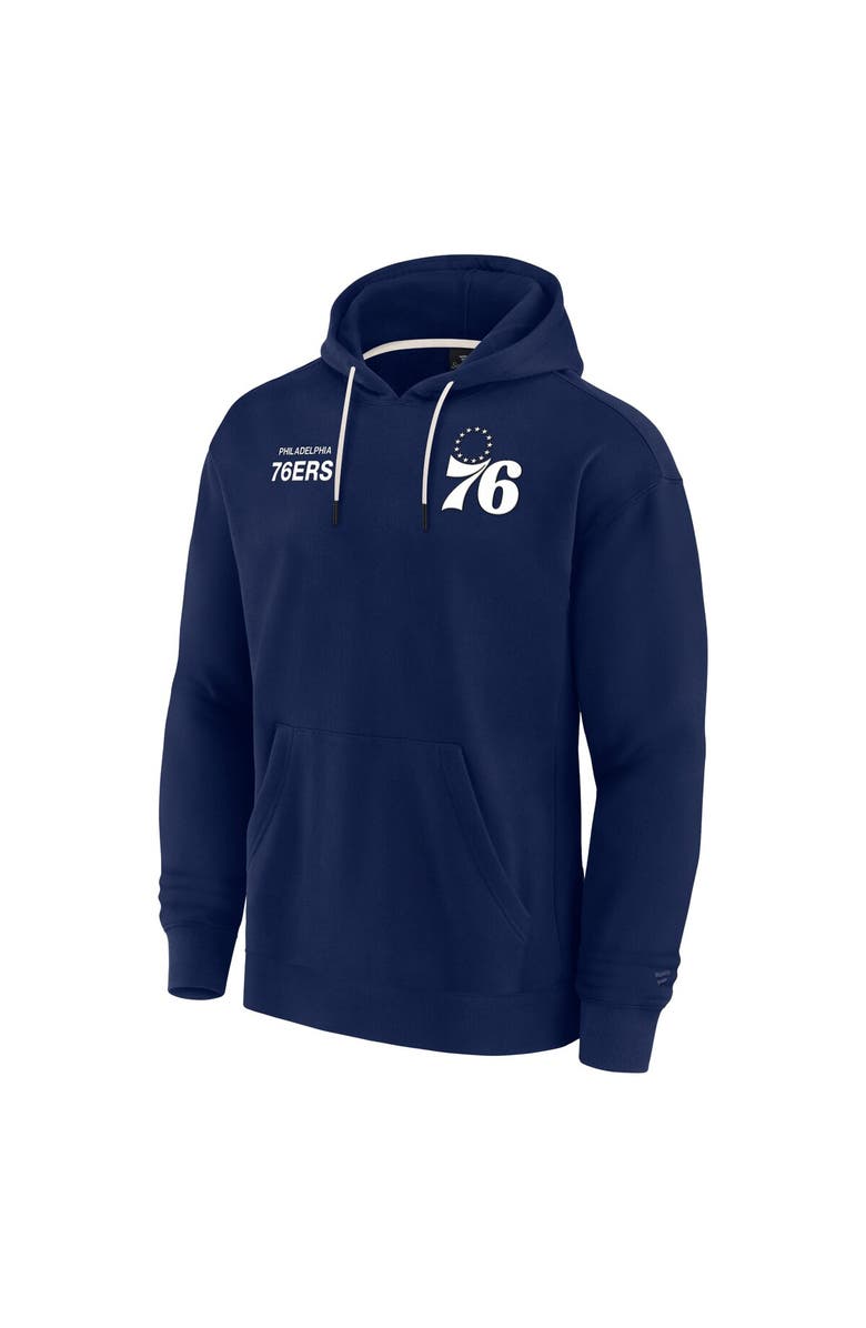 FANATICS Unisex Fanatics Navy Philadelphia 76ers Elements Super Soft Fleece Pullover Hoodie, Alternate, color, Navy