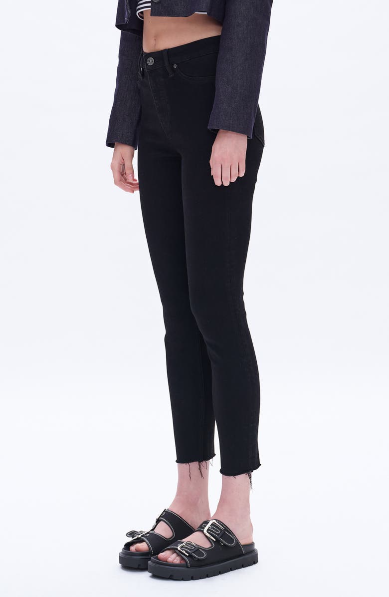 Bayeas High Waist Raw Hem Skinny Jeans, Alternate, color, 